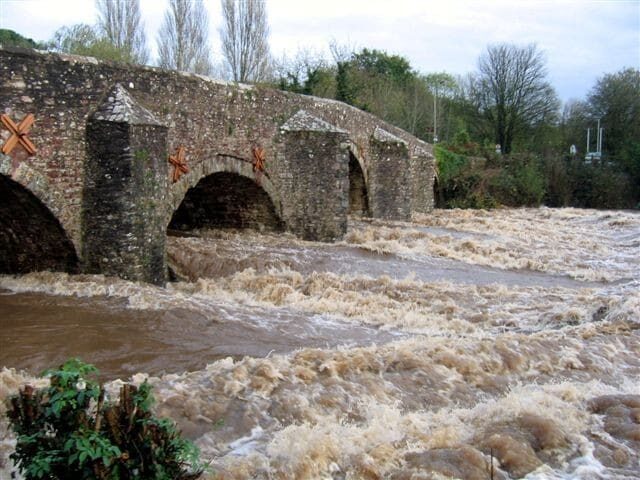 Bickleigh bridge floods